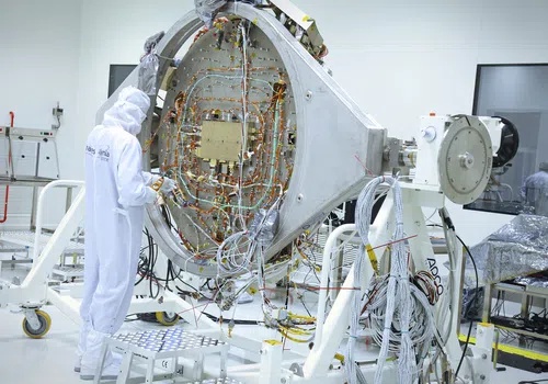 Satellite under construction