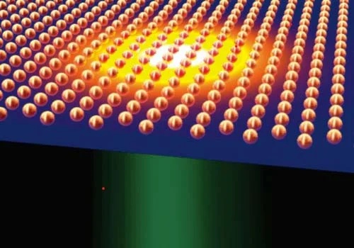 Gold nanoparticles heated by a green laser